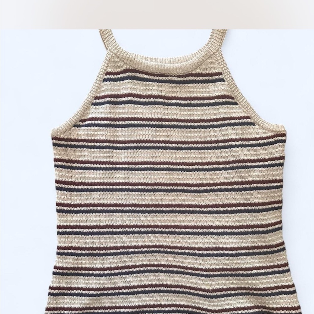 Cloud Chaser Cream Red and Blue Knit Halter Top